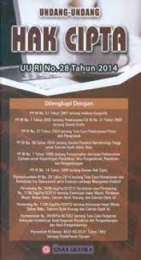 Image of Undang-Undang Hak Cipta  : UU RI No.28 Tahun 2014