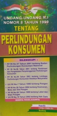 Image of Undang-Undang RI Nomor 8 Tahun 1999 Tentang Perlindungan Konsumen